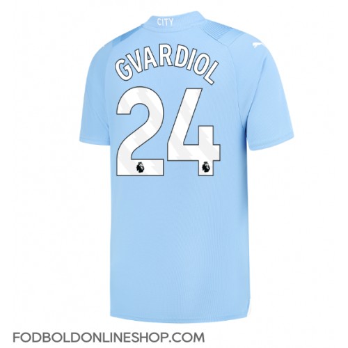Manchester City Josko Gvardiol #24 Hjemmebanetrøje 2023-24 Kortærmet